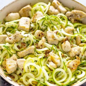 Zucchini pasta con pollo